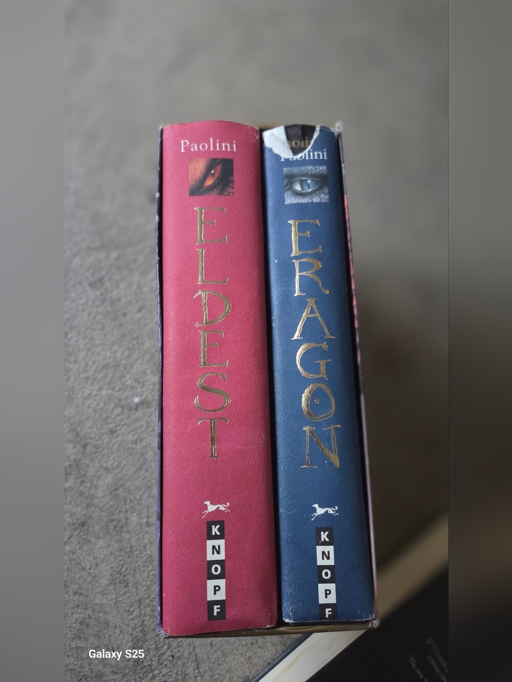 Paolini Eldest & Eragon Book Set - Red and Blue Spines